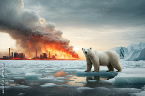 A concept of global warming and awareness of urgent needing actions photo