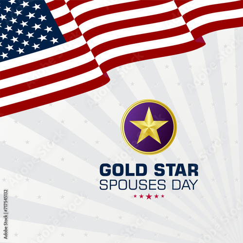 Happy Gold Star Spouses Day Background Vector Illustration