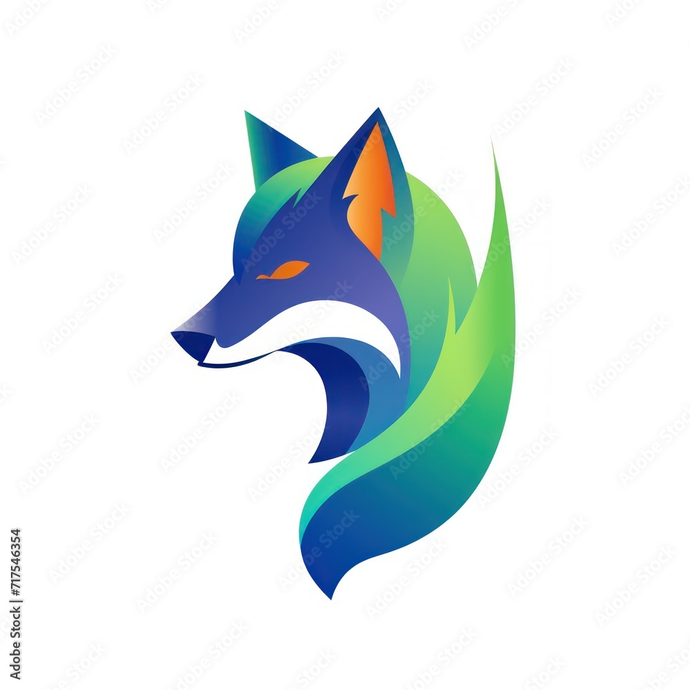 Minimalist logo of fox. Generative AI Minimalist logo of fox. Generative AI