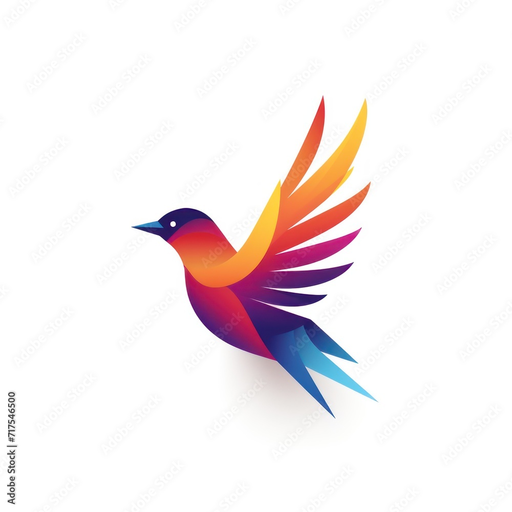 Obraz premium Bird logo with gradient modern style. Generative AI