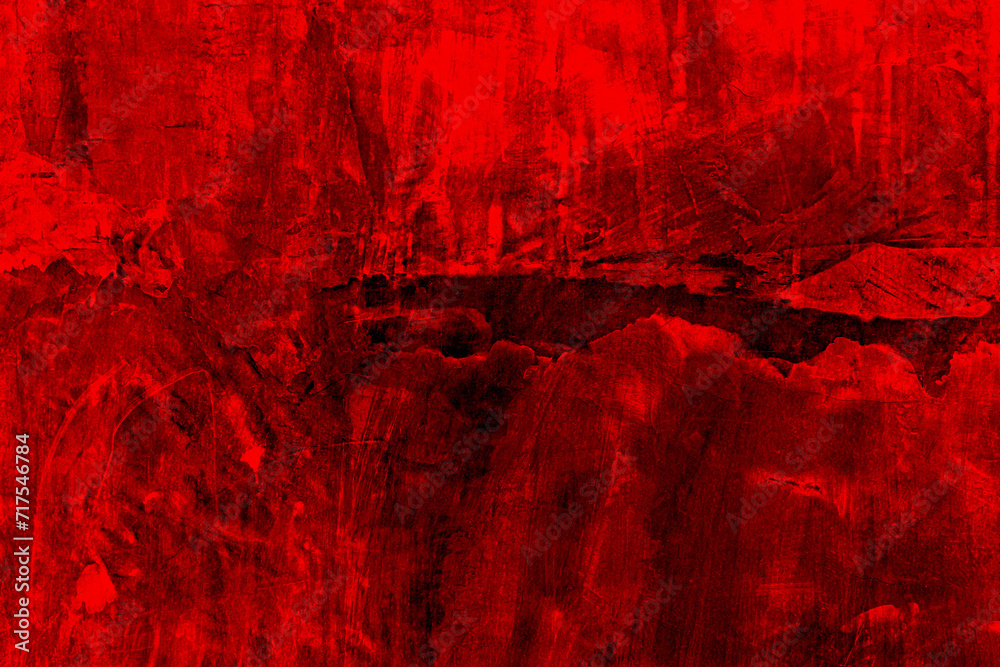 Dark grunge texture red concrete wall background.