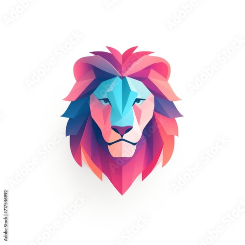 Lion modern logo with gradient color modern style. Generative AI