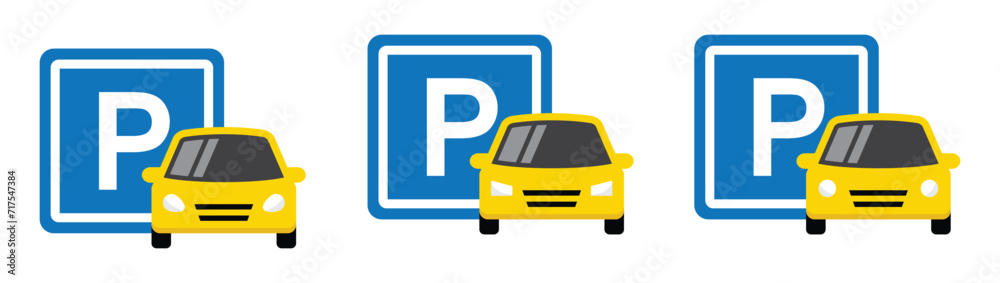 Car parking area icon. Car zone icon, vector illustration Car parking area icon. Car zone icon, vector illustration