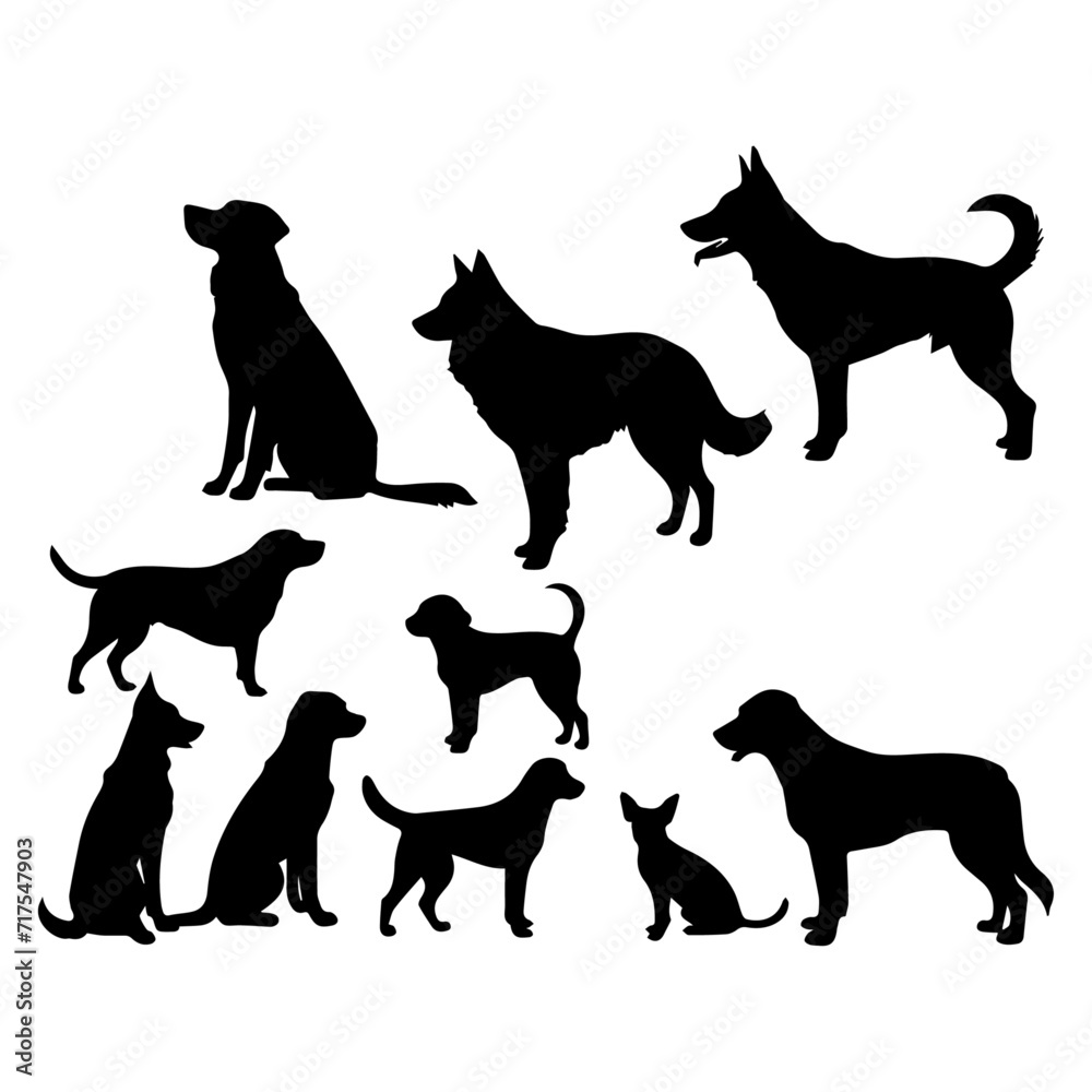 dogs silhouette design vector design illustration