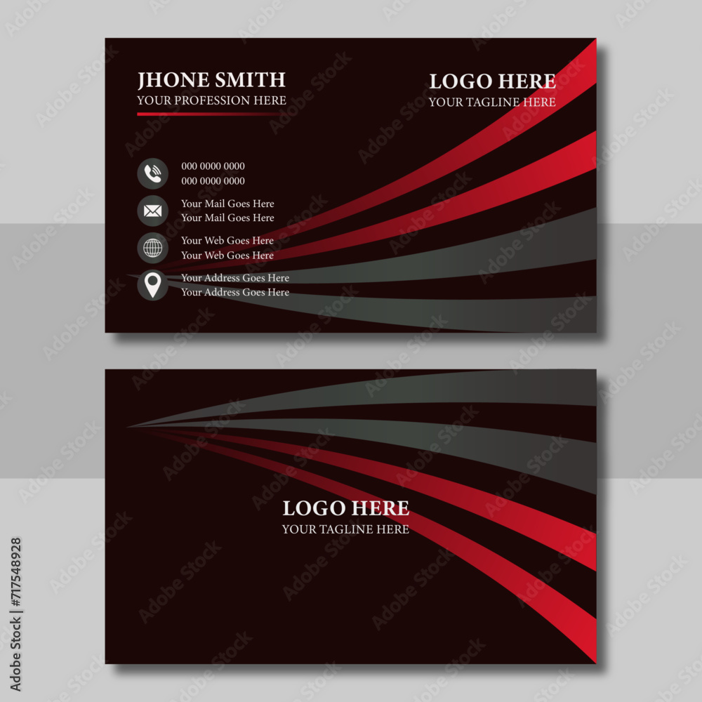 Fototapeta premium Double-sided creative business card vector design template. Business card for business and personal use. 