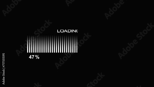 Loading /Receiving progress bar animation  with color gradient  ,Receiving bar loading progress indicator from 0% to 100% . Receiving complete progress bar with counting number of percentage photo