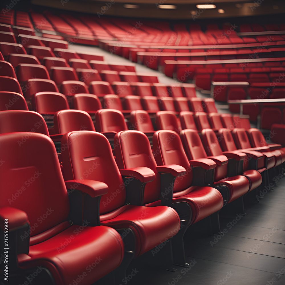 Rows of empty seats in a cinema or theatre, Theatre chairs Rows of empty seats in a cinema or theatre, Theatre chairs