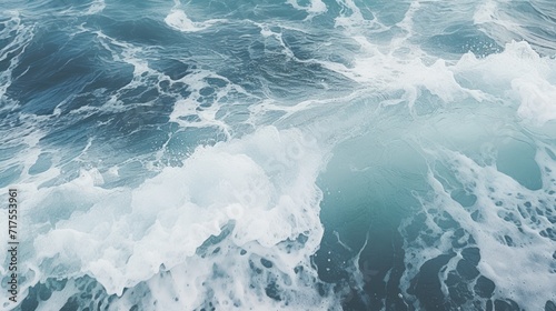 Water waves, whirlpools, strong sea currents, top view photo