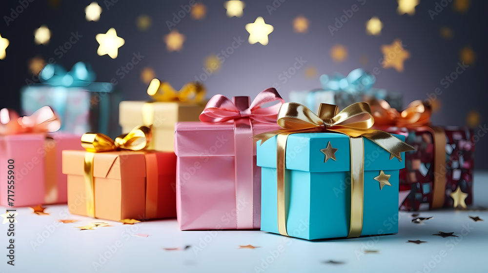 Gift box background. Gifts with copy space. For Christmas gifts, holidays or birthdays Gift box background. Gifts with copy space. For Christmas gifts, holidays or birthdays