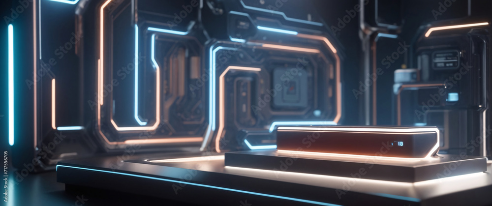 Glowing Futuristic Product Display Stand Podium Background Glowing Futuristic Product Display Stand Podium Background