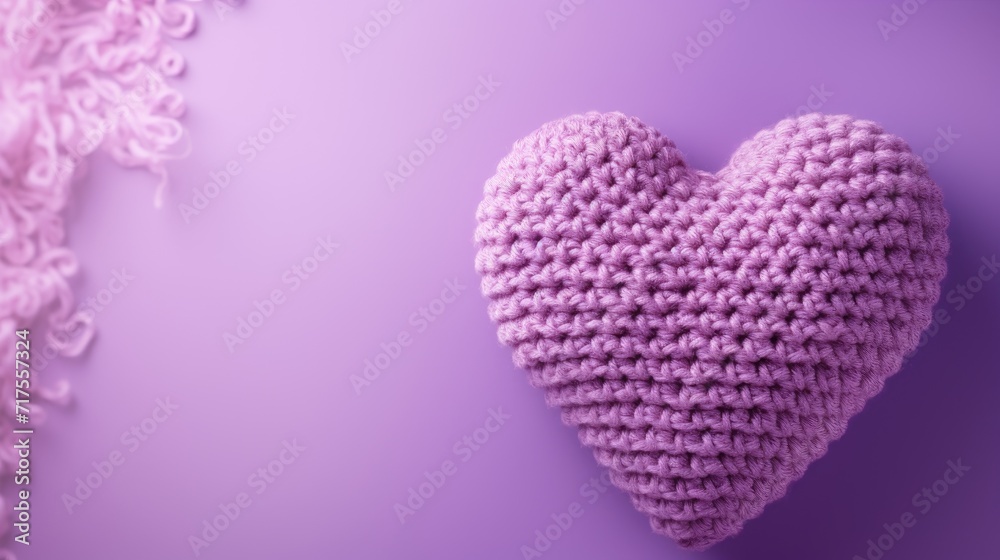A Picture of a Crocheted Cute Heart, Ai Generated