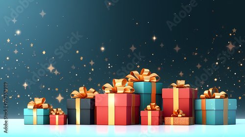 Gift box background. Gifts with copy space. For Christmas gifts, holidays or birthdays