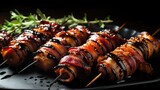 Bacon-wrapped dates blend sweet and savory for a delectable treat, Ai Generated.