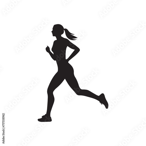Running black silhouettes vector illustration. © gfx_shahed