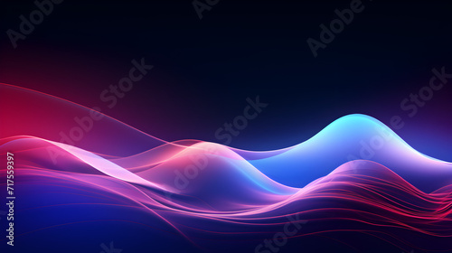 Abstract background blue and pink color with gaussian blur smooth and waves concepts,, glowing light waves on dark background