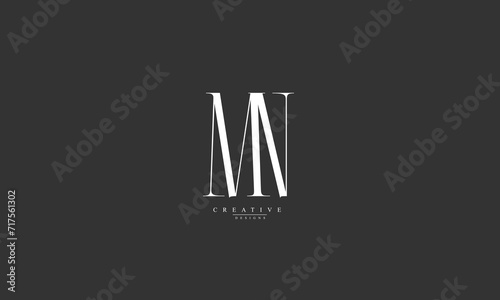 Alphabet letters Initials Monogram logo MN NM M N