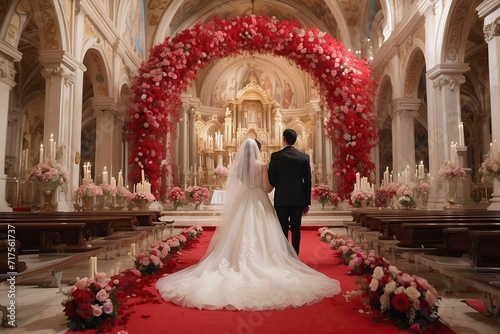 A cathedral of love adorned with Saint Valentine's blessings, where vows echo for eternity