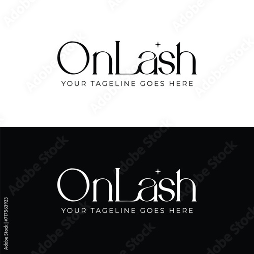 On Lash word mark beauty logo