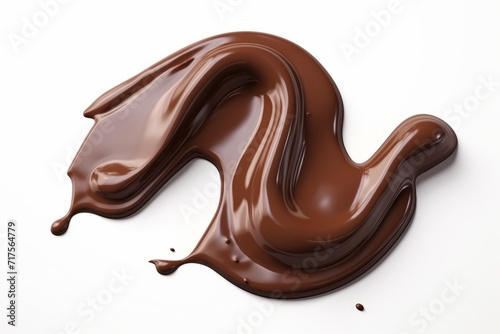 Melted Dark Chocolate Creating a Mouthwatering Scene, on isolated white background, Generative AI