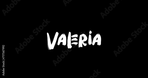 Female Name Valeria in Digital Grunge Transition Effect of Bold Text Typography Animation on Black Background  photo