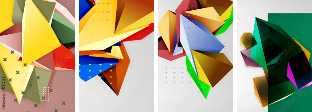 Trendy low poly 3d triangle shapes and other geometric elements background designs for wallpaper, business card, cover, poster, banner, brochure, header, website Trendy low poly 3d triangle shapes and other geometric elements background designs for wallpaper, business card, cover, poster, banner, brochure, header, website