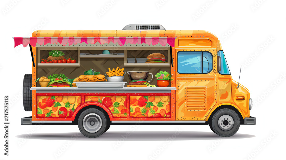 food truck vector on white background