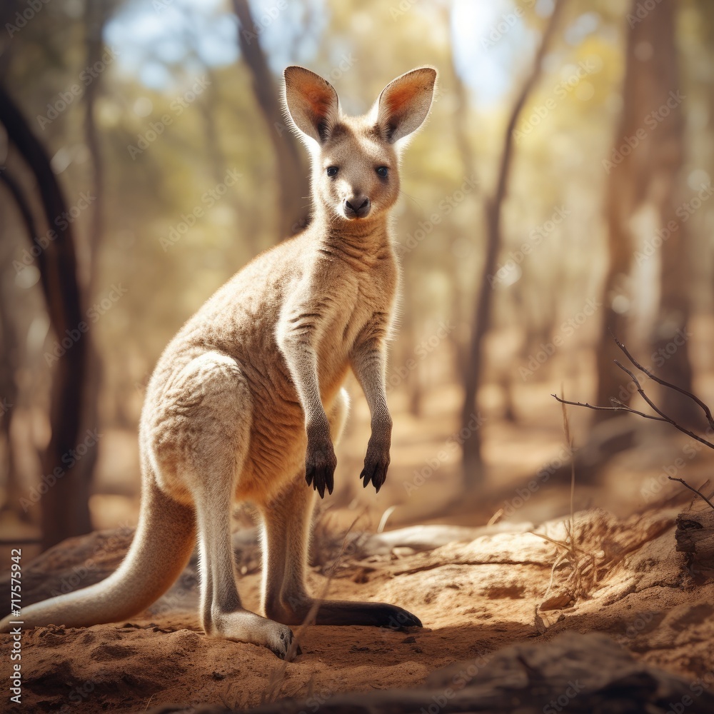 brown kangaroo sitting on grass during sunset in the bush brown kangaroo sitting on grass during sunset in the bush