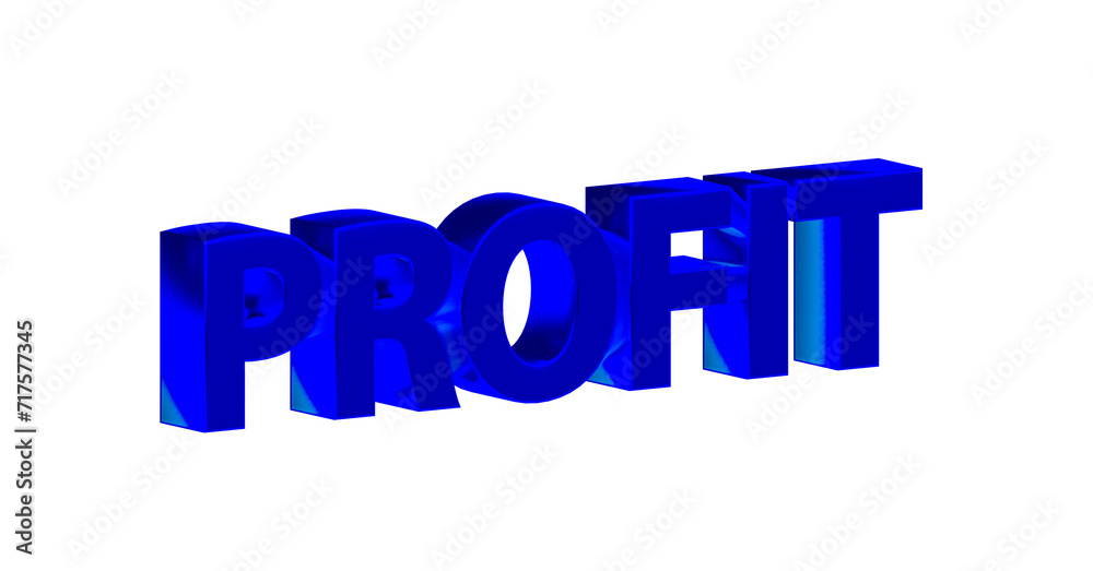 Profit - Gewinn, plakative 3D-Schrift, Business, Rendering, gerendert, Freisteller, Alphakanal