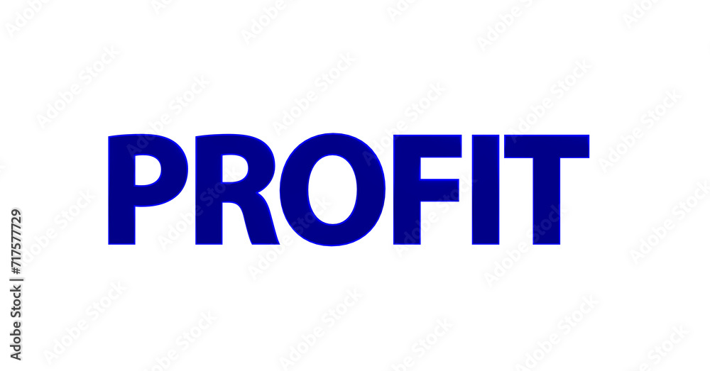 Profit - Gewinn, plakative 3D-Schrift, Business, Rendering, gerendert, Freisteller, Alphakanal