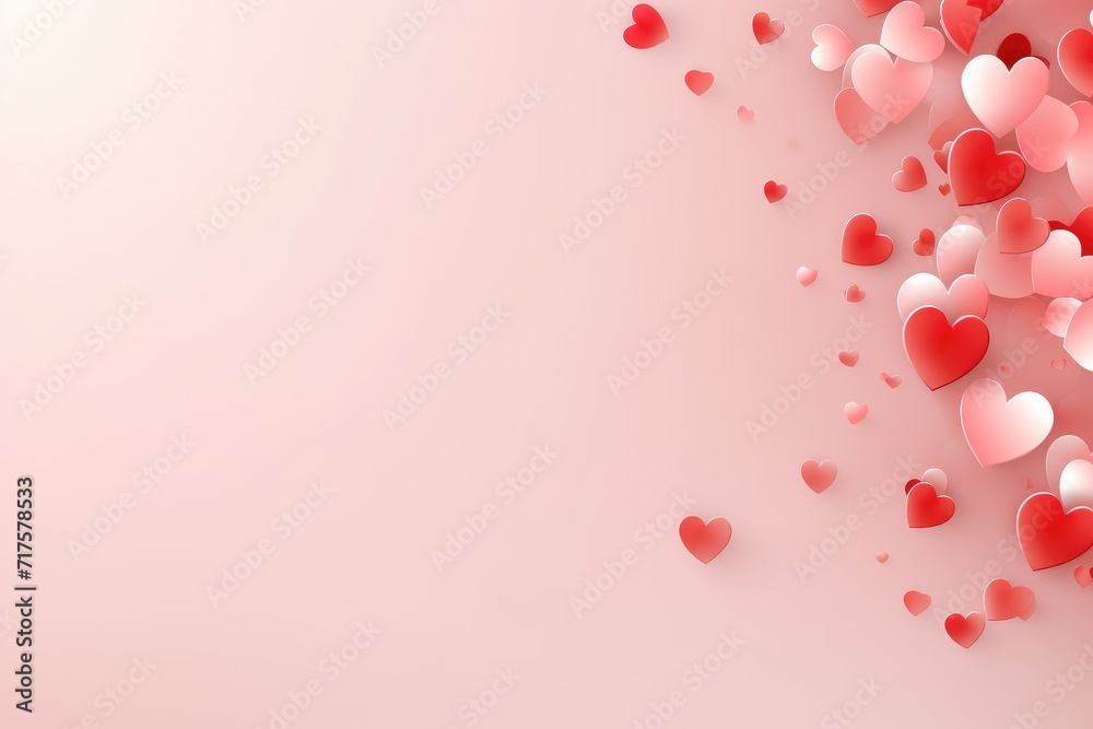 Love in Flight Romantic Valentine's Day Illustration on Soft Pink Background