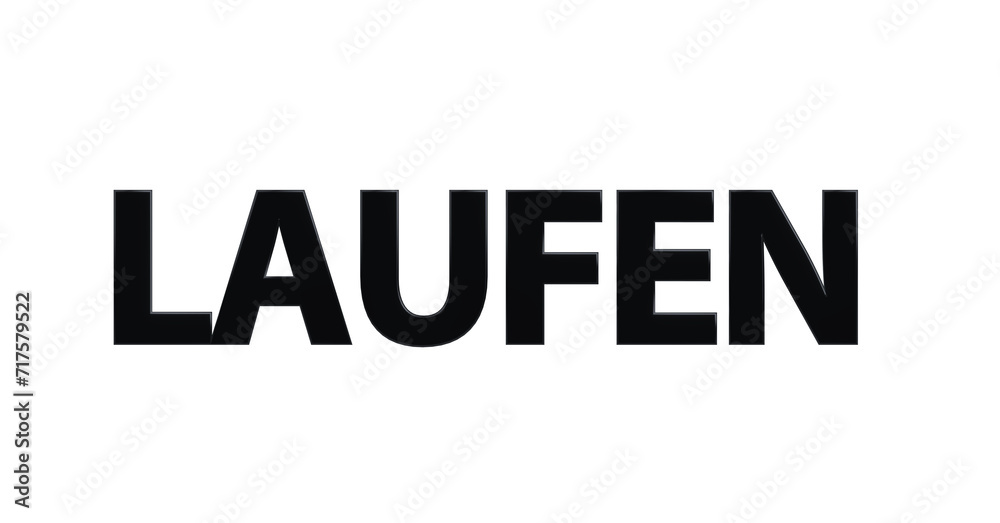 Laufen, Joggen, Laufschuhe, Fitness, Sport, Outdoor, Marathon - schwarze plakative 3D-Schrift, Freisteller, Rendering
