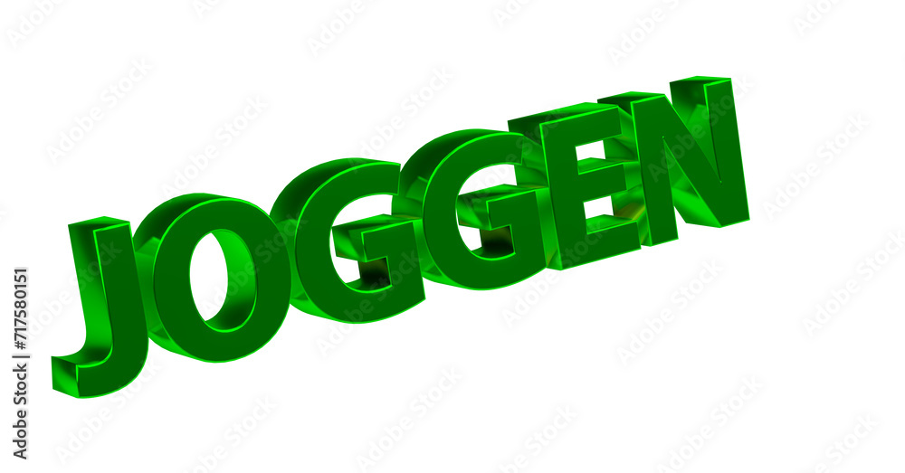 Joggen, Laufen, Fitness, Sport, Bewegung, Gesundheit, Ausdauer - grüne plakative 3D-Schrift, Freisteller, Rendering
Joggen, Laufen, Fitness, Sport, Bewegung, Gesundheit, Ausdauer - grüne plakative 3D-Schrift, Freisteller, Rendering