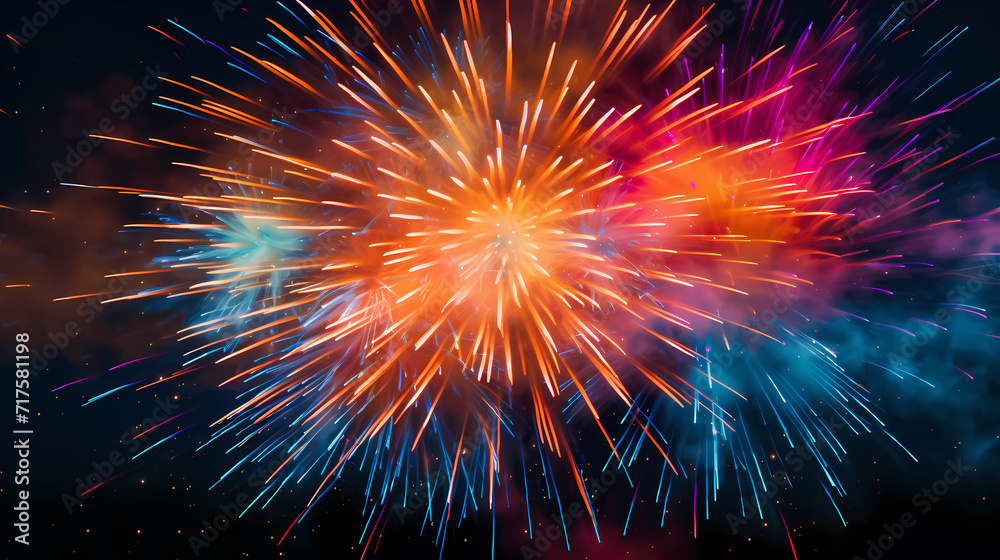 Happy New Year, burning fireworks with bokeh light background Happy New Year, burning fireworks with bokeh light background