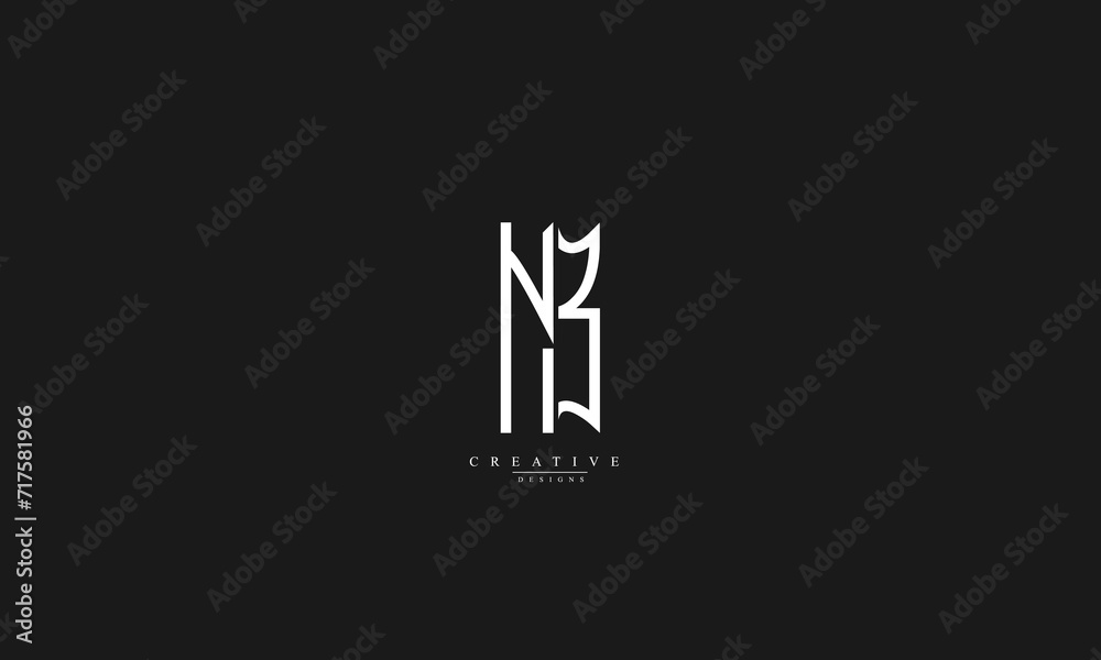Alphabet letters Initials Monogram logo NB BN N B Alphabet letters Initials Monogram logo NB BN N B