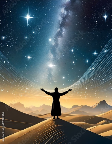 Divine Covenant: Abraham Receives God's Promise Amidst the Countless Stars in the Night Sky	