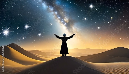 Divine Covenant  Abraham Receives God s Promise Amidst the Countless Stars in the Night Sky 