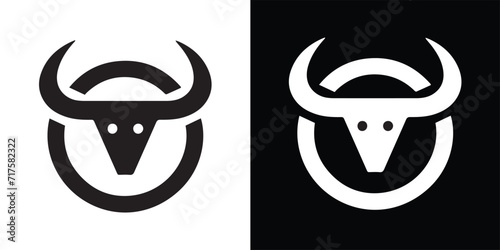 Elegance drawing art buffalo cow ox bull head logo design inspiration