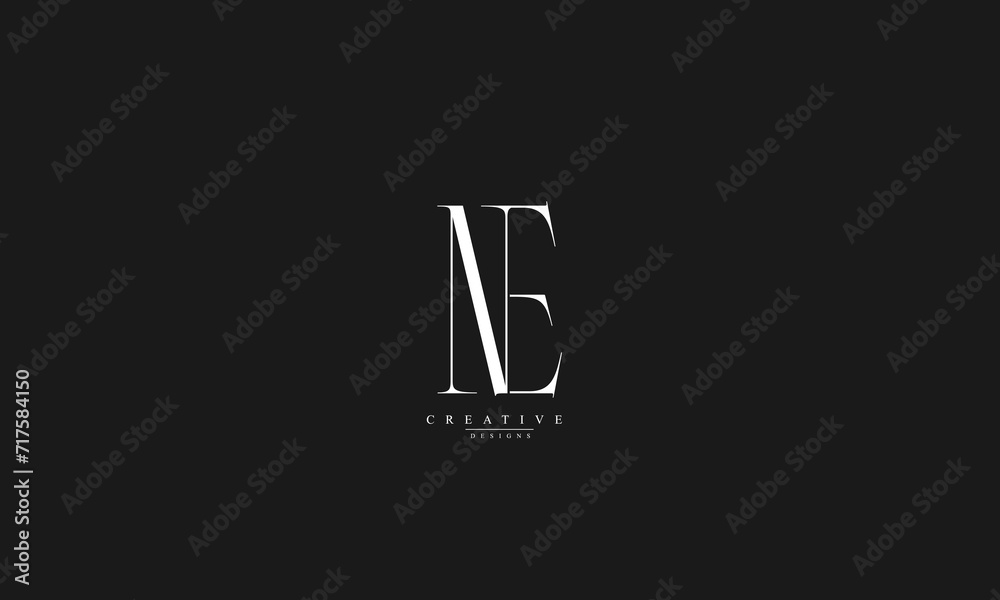Alphabet letters Initials Monogram logo NE EN N E