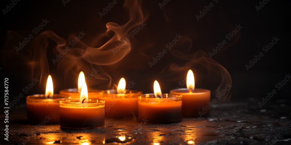 burning candles in the dark with copy space burning candles in the dark with copy space