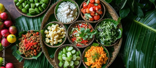 Thai health food made from sour and sweet vegetables and fruits.