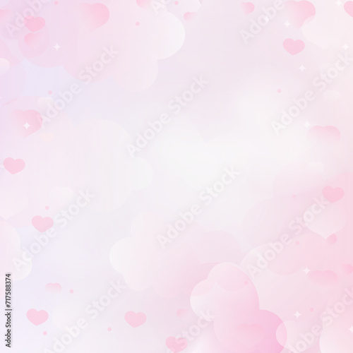 ハートの背景　バレンタイン　フレーム　ピンク  © bakamaka