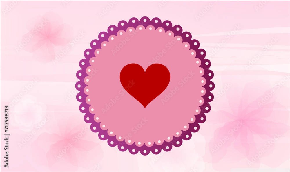 pink background with heart, Floral heart design
