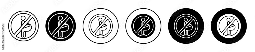 forbidden pregnant vector icon mark set symbol for web application forbidden pregnant vector icon mark set symbol for web application
