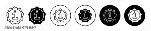happy first birthday vector icon mark set symbol for web application