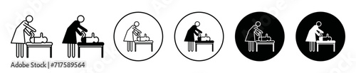 changing table vector icon mark set symbol for web application