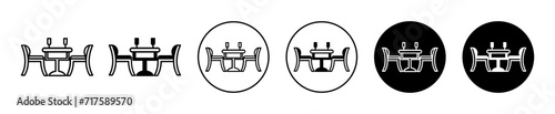 dining table vector icon mark set symbol for web application