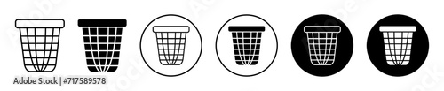 laundry hamper vector icon mark set symbol for web application