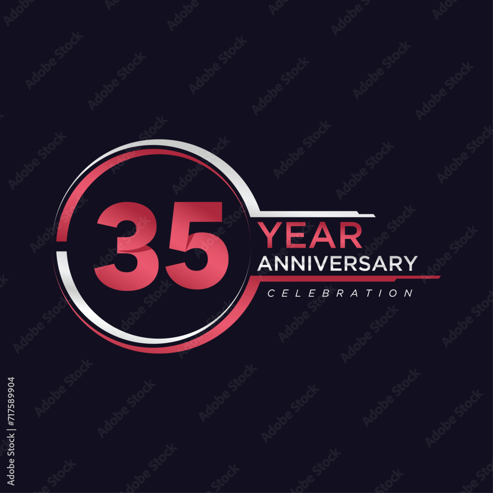 35 years anniversary golden pink color with circle ring isolated on black background for anniversary celebration event 35 years anniversary golden pink color with circle ring isolated on black background for anniversary celebration event
