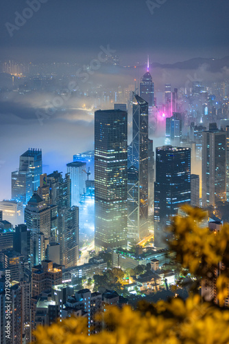 Photography City skyline at night