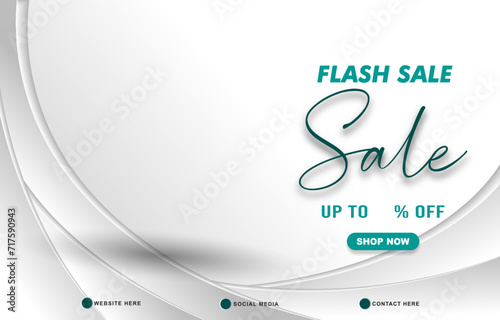flash sale discount template banner with copy space for product sale with abstract gradient grey and white background design